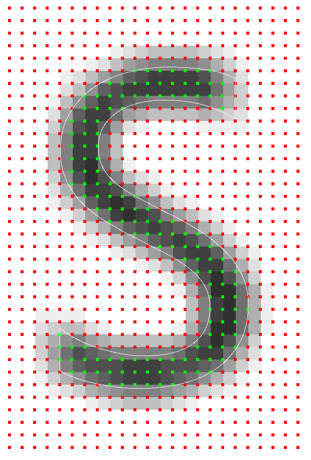 Debug visualization of both horizontal and vertical masks being applied