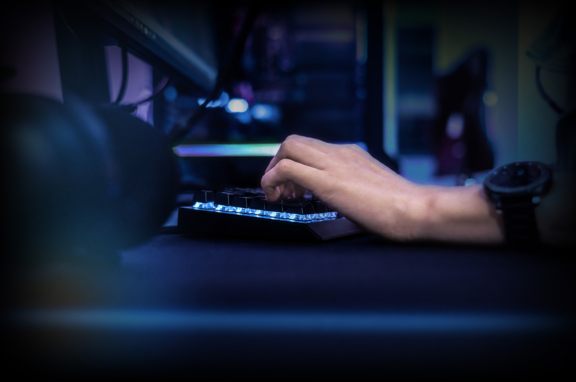 Hands typing on keyboard